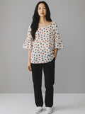 Armani Exchange Floral Print Bell Sleeve Blouse