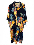 Eb&Ive Floral Button-Down Romper Navy Multi Size L - Image 1
