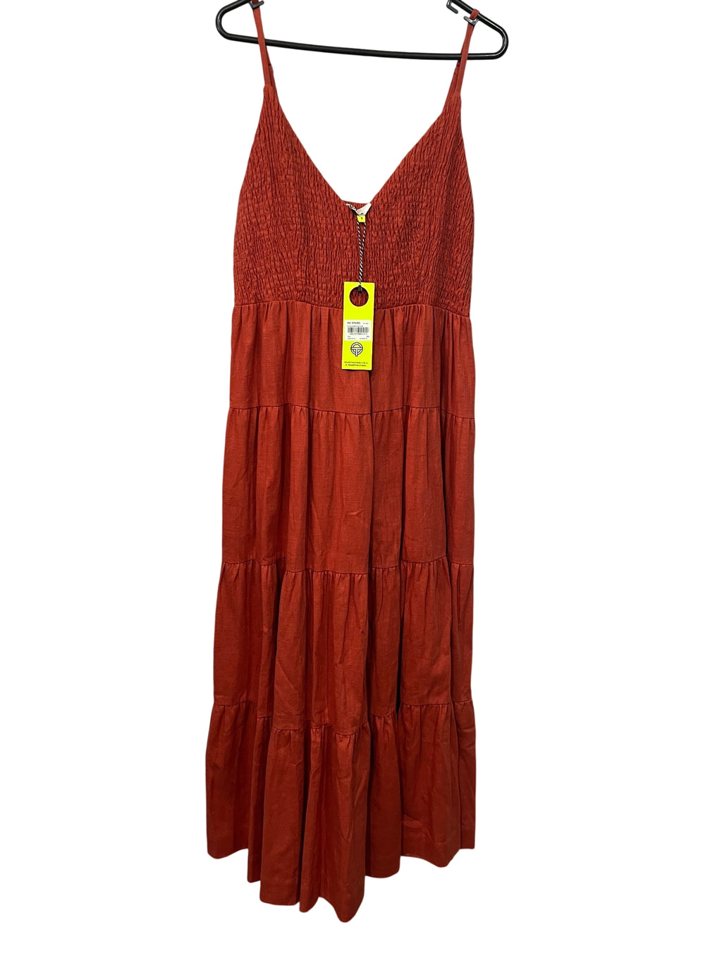 THE OTHERS Shirred Bodice Tiered Maxi Dress Rust - Image 1