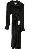 Glide By Verge Black Long Sleeve Button-Down Midi Shirt Dress RRP $330 - Image 1