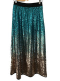 We Are The Others Ombre Sequin Midi Skirt Teal Gold - Image 1
