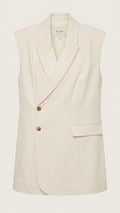 Minimo Essentials Aveline Sleeveless Blazer Dress Cream Size 14 RRP $229  - Image 1