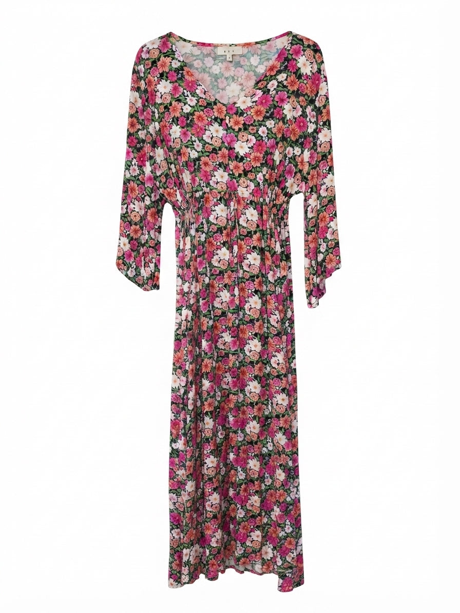 Bee Maddison Floral V-Neck Midi Dress - Image 1