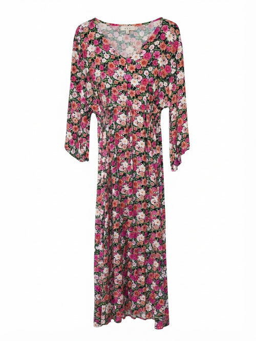 Bee Maddison Floral V-Neck Midi Dress - Image 1