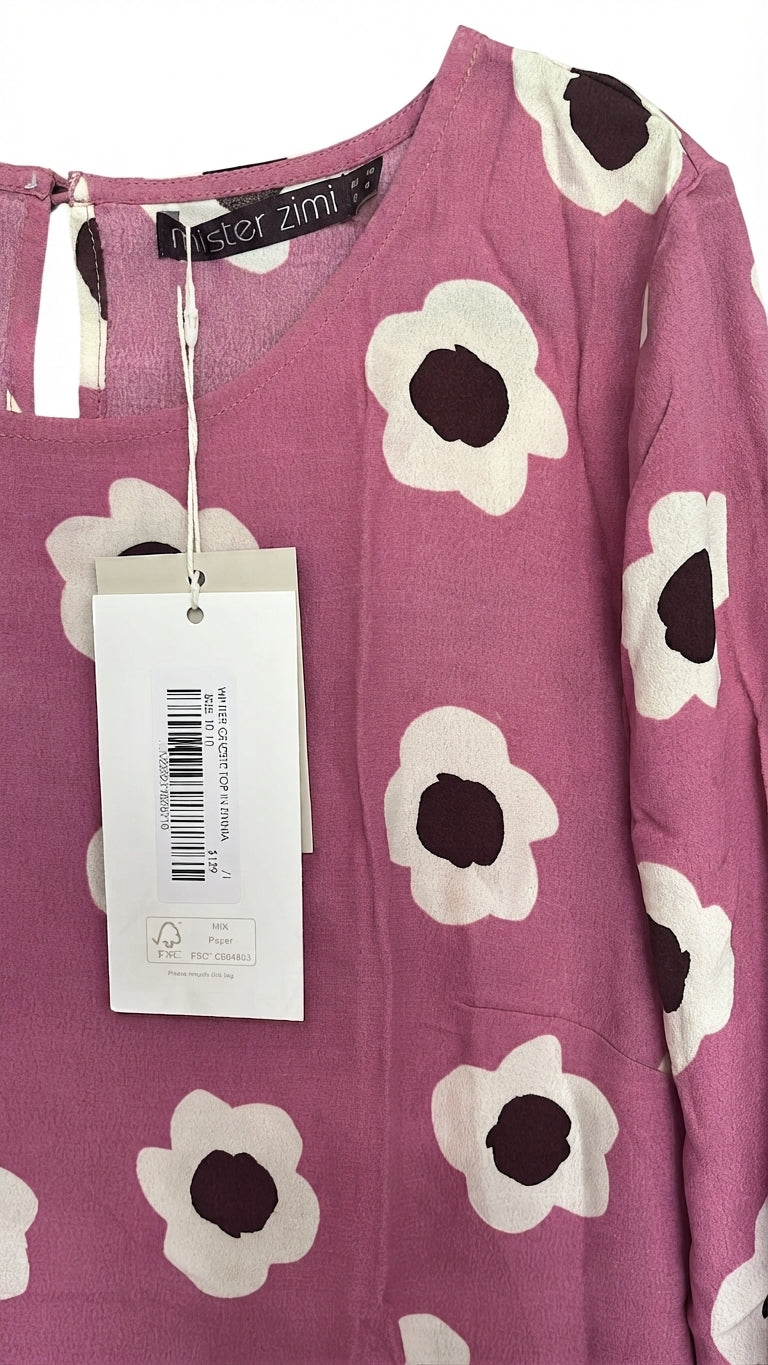 Mister Zimi Winter Celeste Top In Zinnia Floral Print Size 10 - Image 1