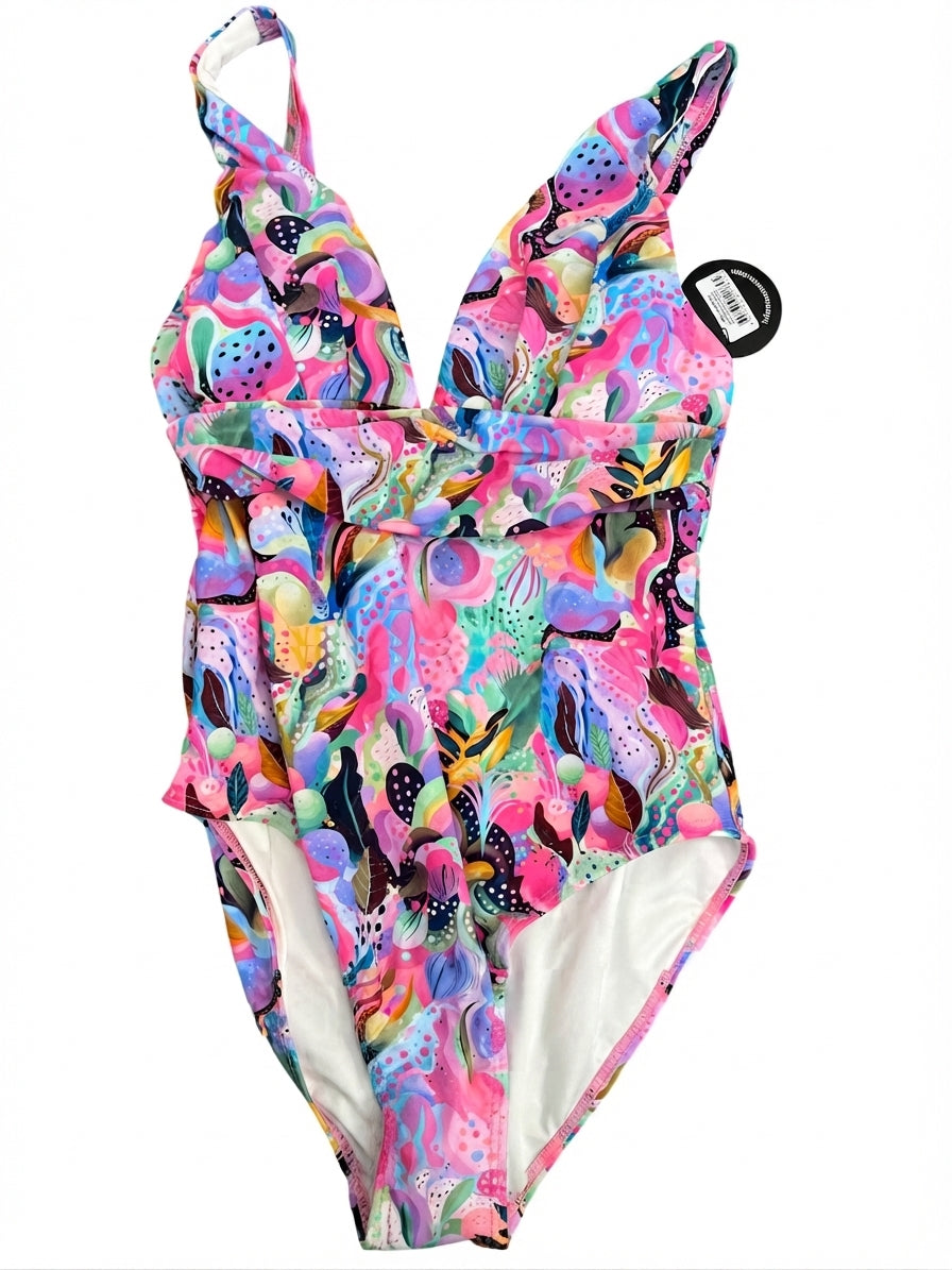 infamousswim.com Gwen One Piece Swimsuit Abstract Print Size L - Image 1