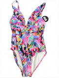 infamousswim.com Gwen One Piece Swimsuit Abstract Print Size L - Image 1