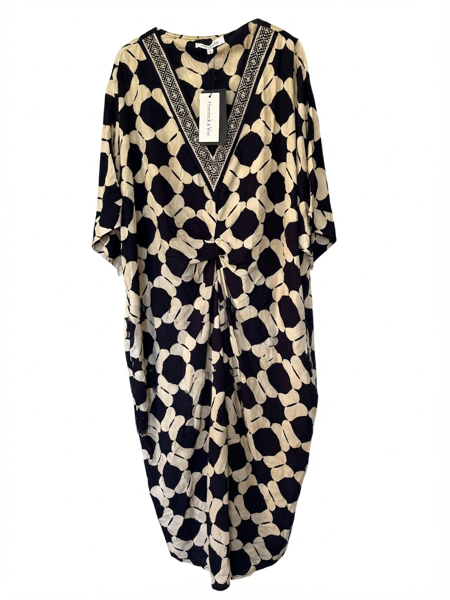 Hammock & Vine Geometric Print V-Neck Kaftan Dress Size S - Image 1