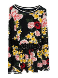 Desigual Floral Print Long Sleeve Peplum Top With Crochet Detail - Image 1