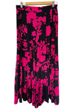 St Frock Black And Pink Floral Wide Leg Palazzo Pants - Image 1