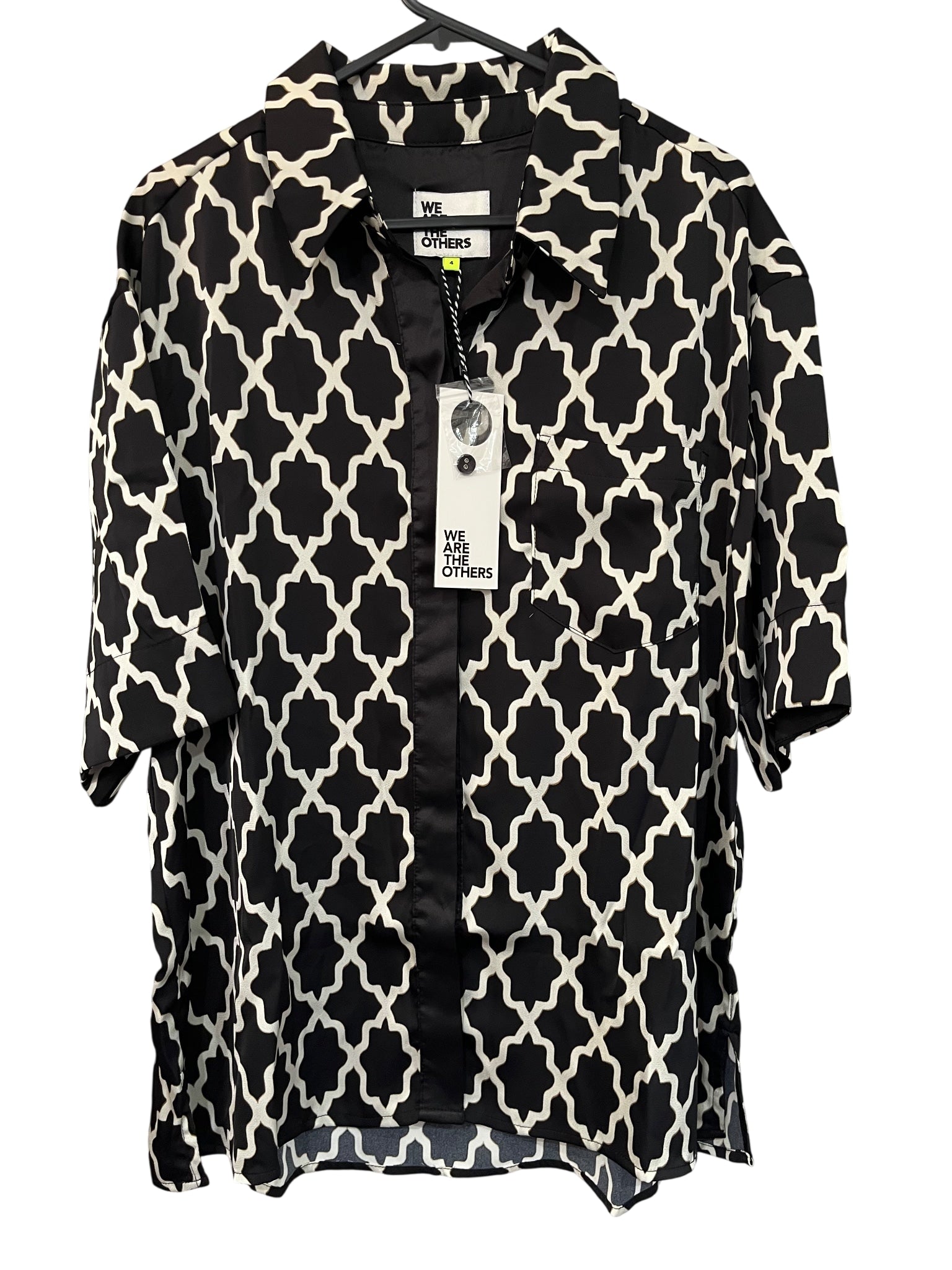 We Are The Others Black & White Geometric Print Shirt - Image 1