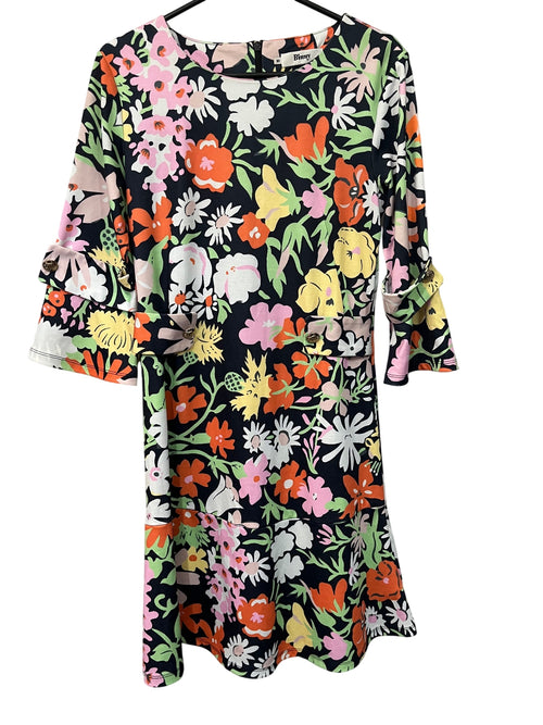 Binny Floral Print Bell Sleeve Dress Size 10 - Image 1
