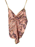 Spell & the Gypsy Pink Paisley Floral Satin Bodysuit XL  - Image 1