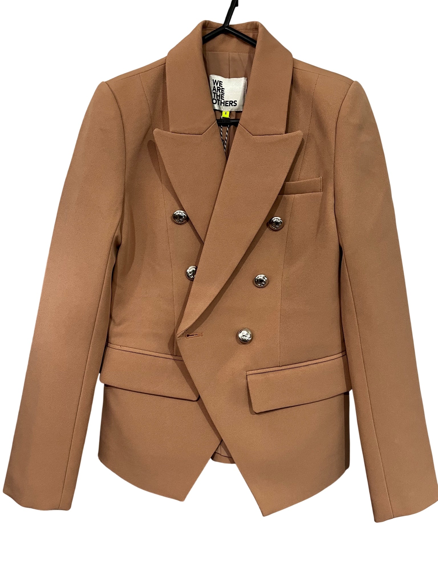 We Are The Others Double Breasted Fitted Blazer Peach /pink - Image 1