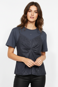 Calvin Klein Jeans Lace Overlay Mixed Media T-Shirt