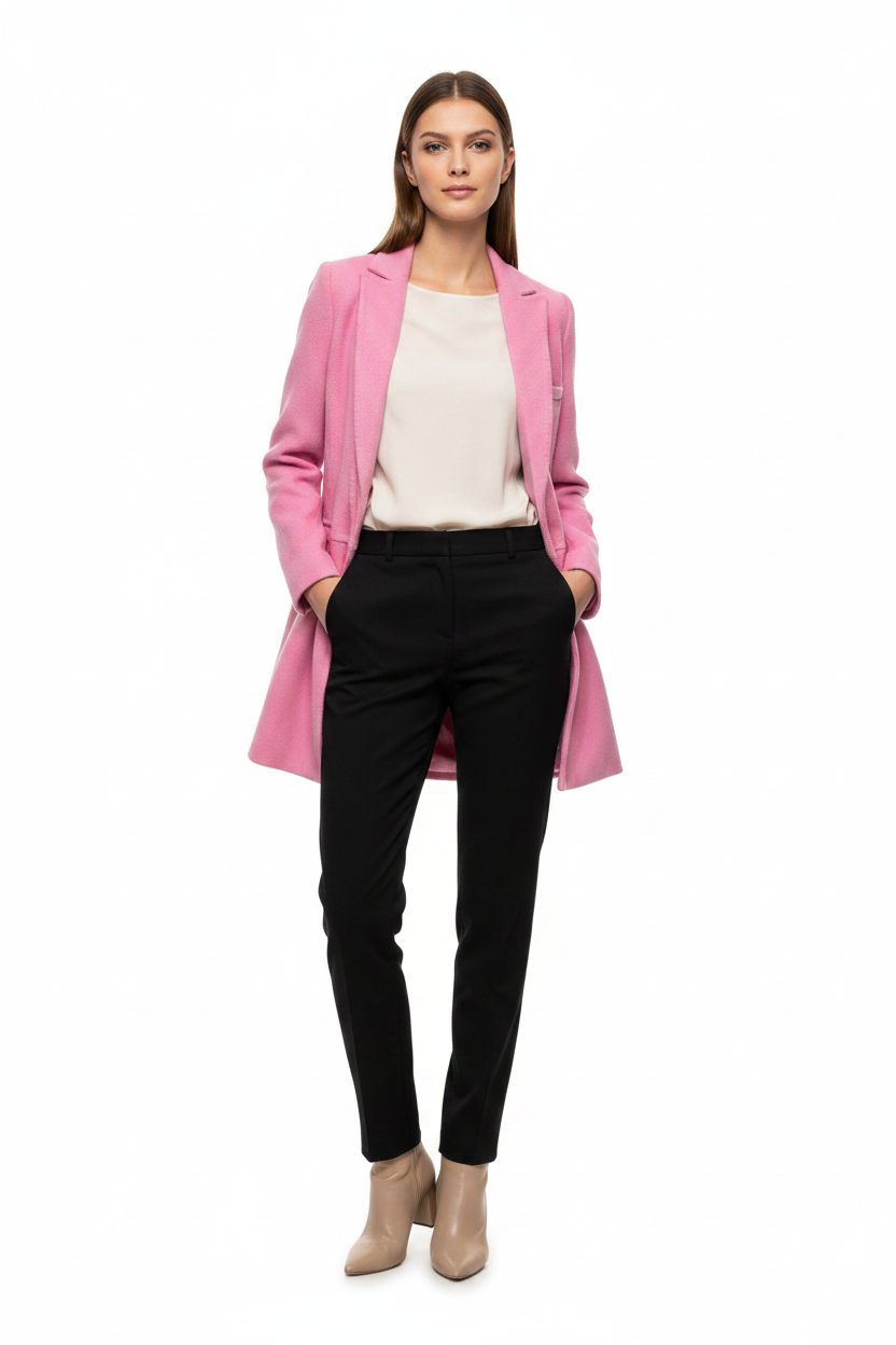 CANDY CRUSH Pink Wool Blend Hand Made Coat