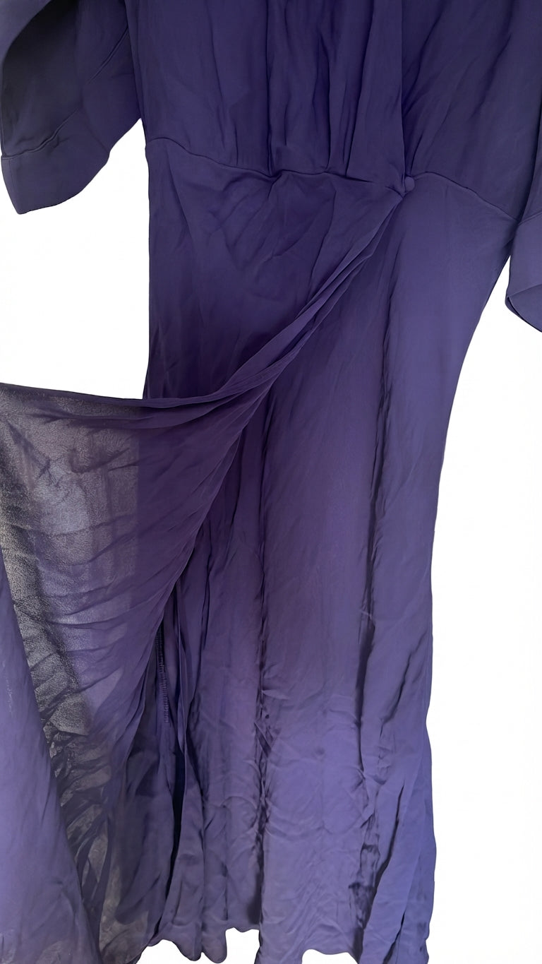 Jac Cadeaux Purple Wrap Style Midi Dress Size M - Image 1