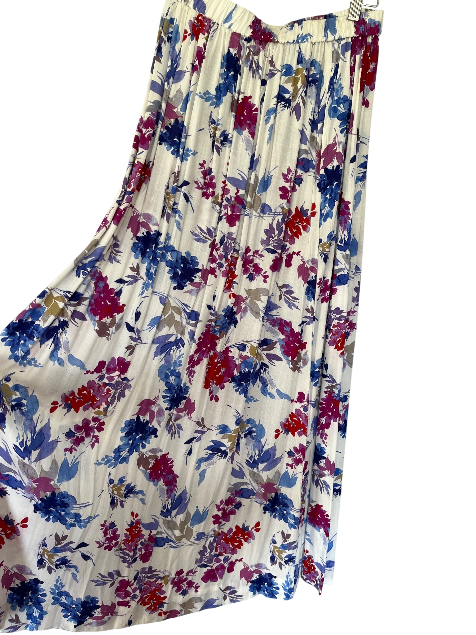 WHITE | CLOSET Floral Print Pleated Maxi Skirt Size 12 - Image 1