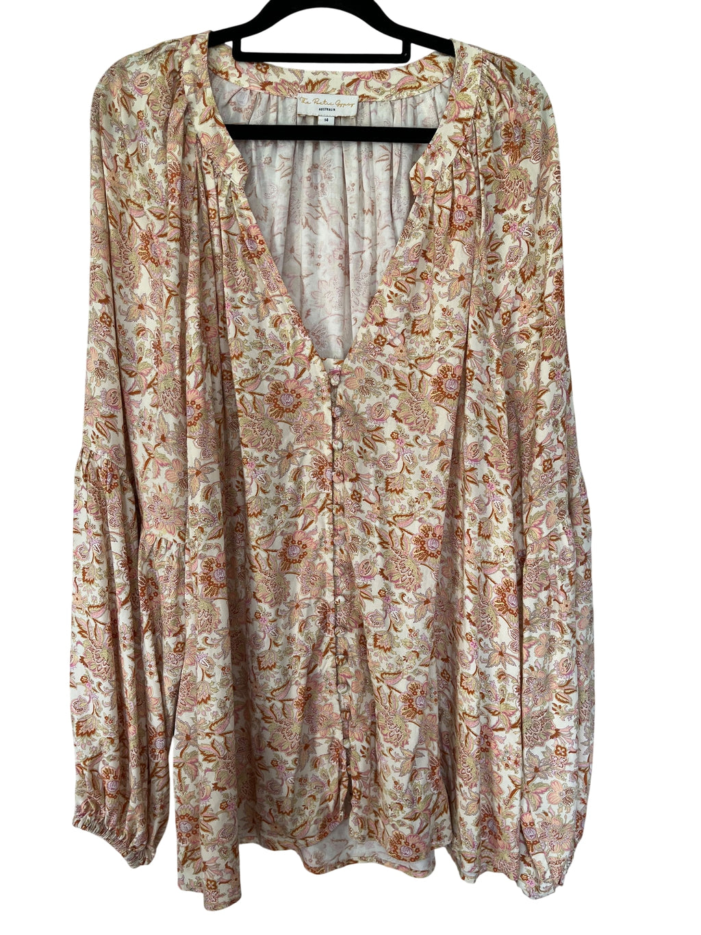 The Poetic Gypsy Floral Button Up Blouse Size 14 - Image 1