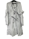 Binny White Cotton Shirt Dress With Black Striped Tie Detail Size 14 - Image 1