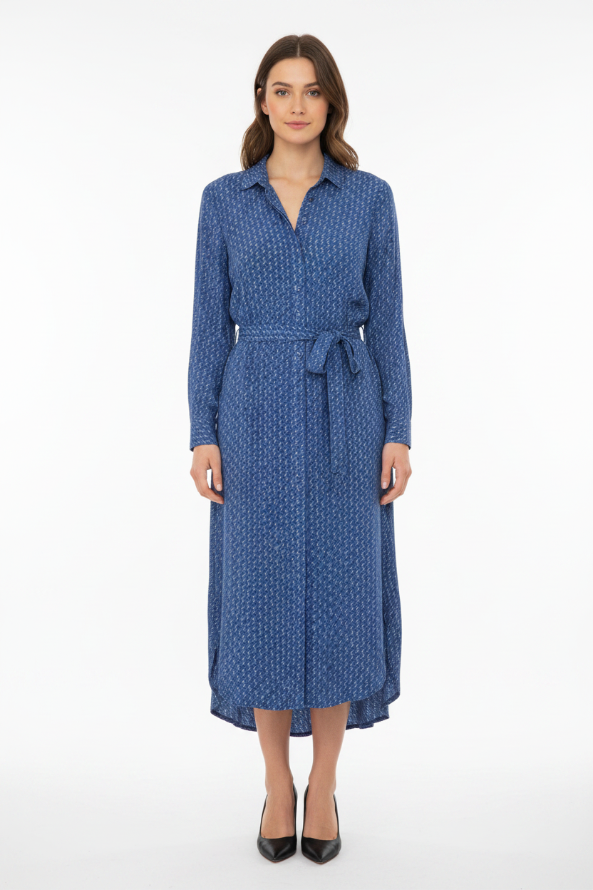 SAMSØE Φ SAMSØE Stella Blue Starry Print Shirt Dress