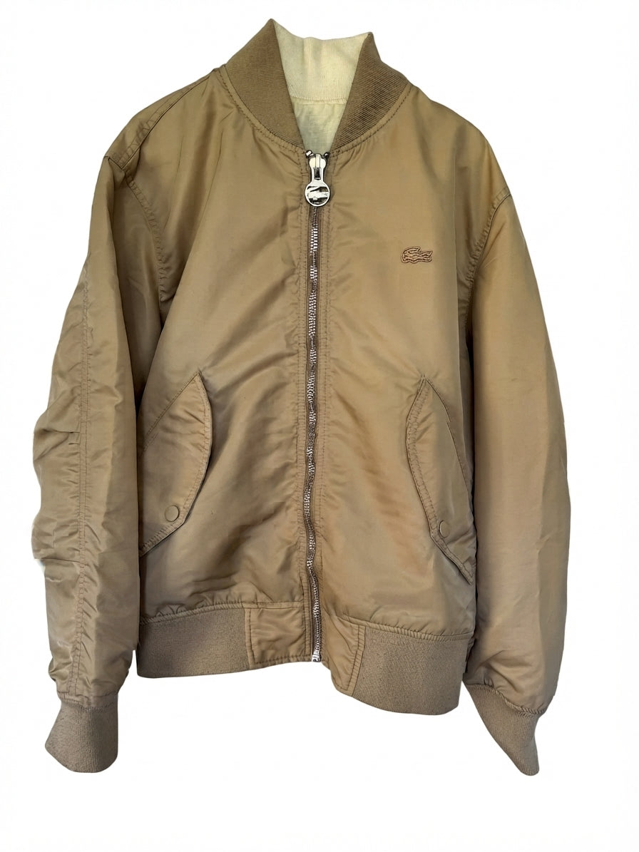 Lacoste Reversible Bomber Jacket Tan Cream RRP $450 - Image 1