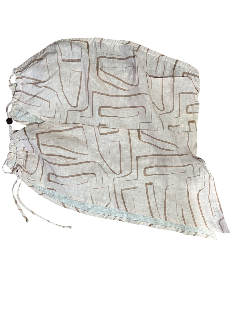 VRG GRL Abstract Print Linen Blend Tube Top - Image 1