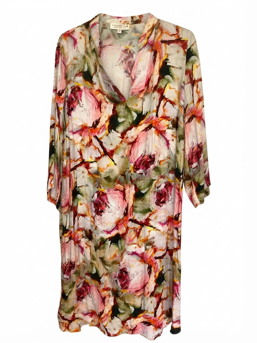 Vigorella Floral Print Tunic Dress Size M - Image 1