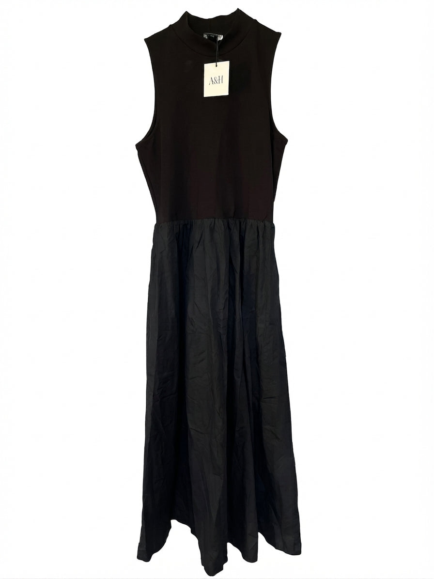A&H Annie Contrast Midi Dress Black Size 14 - Image 1