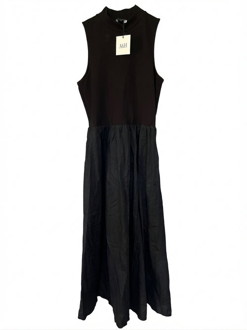 A&H Annie Contrast Midi Dress Black Size 14 - Image 1