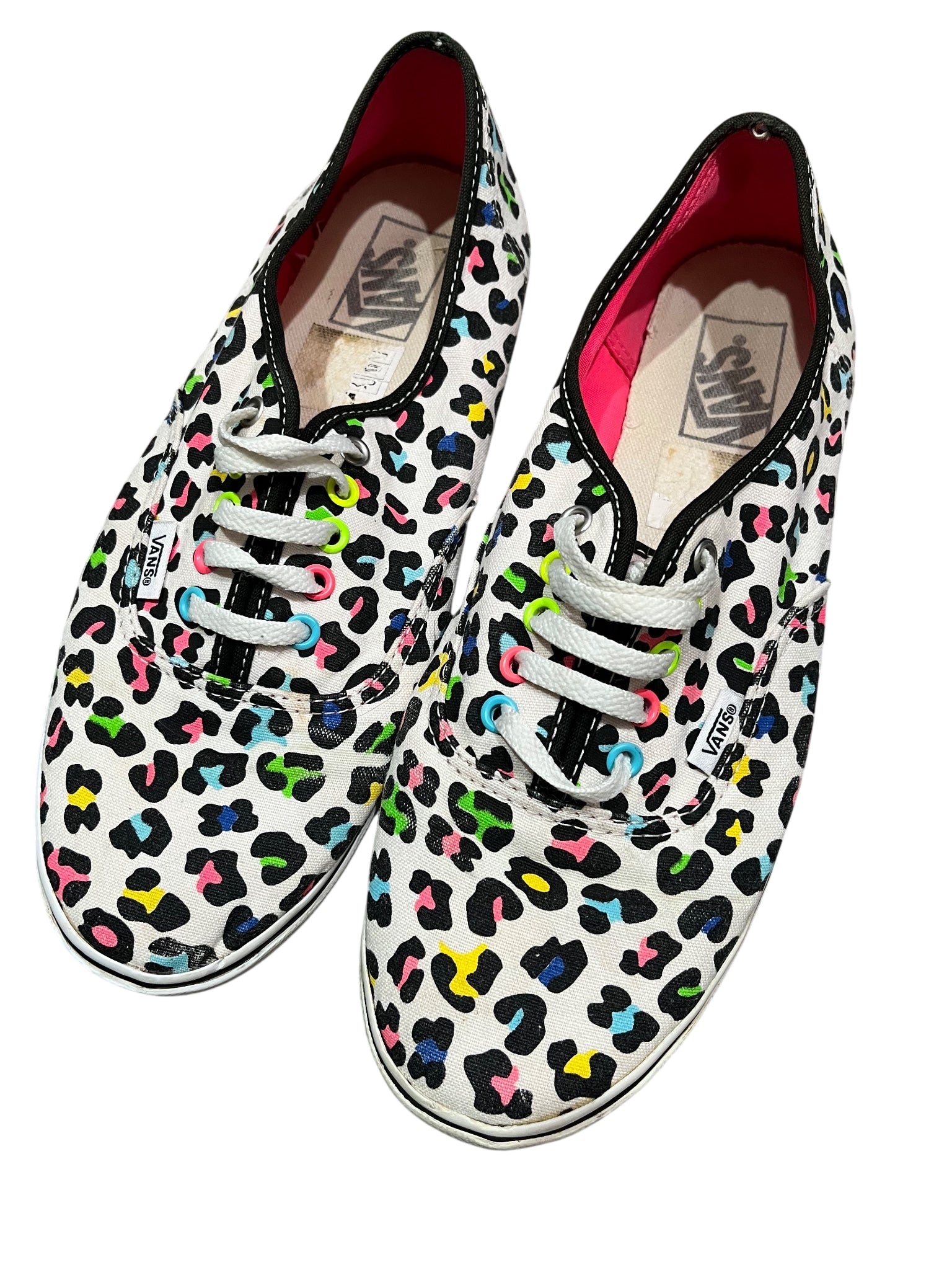 Vans Authentic Lo Pro Neon Leopard Print Sneakers - Image 1