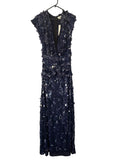 SAVEL Navy Blue Sequin Embellished Evening Gown 10 - Image 1