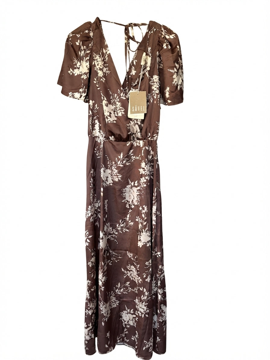 SÄVEL Diana Floral Midi Dress Chocolate Bouquet RRP $249.95 - Image 1