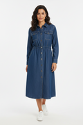 Gordon Smith Dark Wash Denim Shirt Dress Size 10