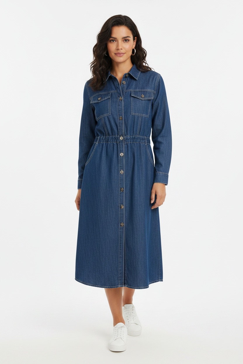 Gordon Smith Dark Wash Denim Shirt Dress Size 10