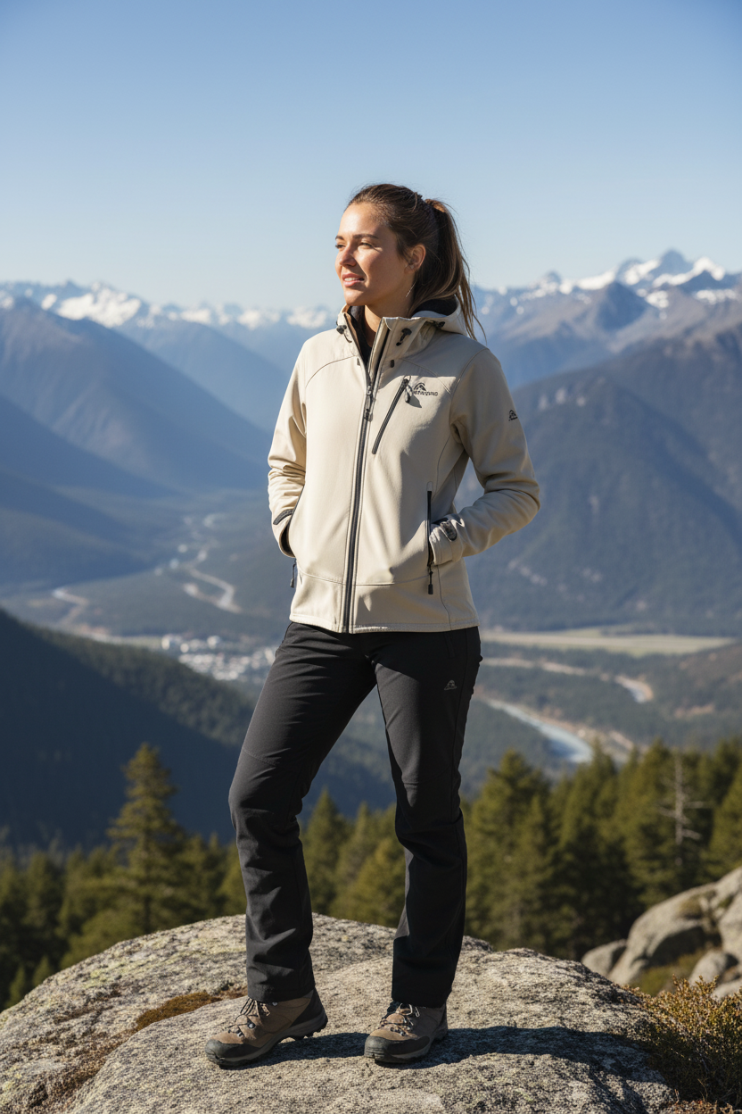 Macpac Women's Softshell Hooded Jacket Beige Size 14