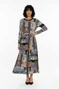 Gorman Graphic Print Long Sleeve Midi Dress
