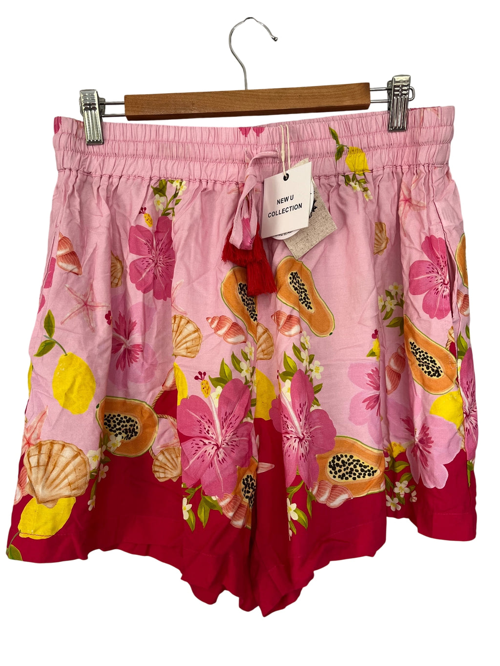 New U Collection Tropical Fruit & Floral Print Shorts Size 14 - Image 1