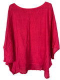Donna Donna Made In Italy Pink Linen Blend Boxy Top - Image 1