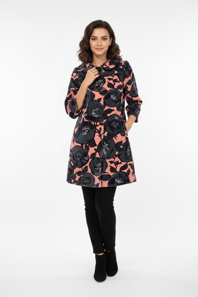 Leona Edmiston Floral Print Coat - Size M