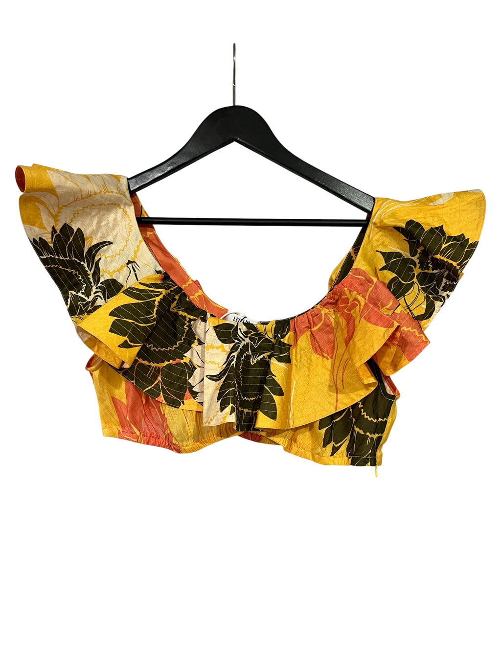 Leo Lin Valentina Ruffled Floral Crop Top - Image 1