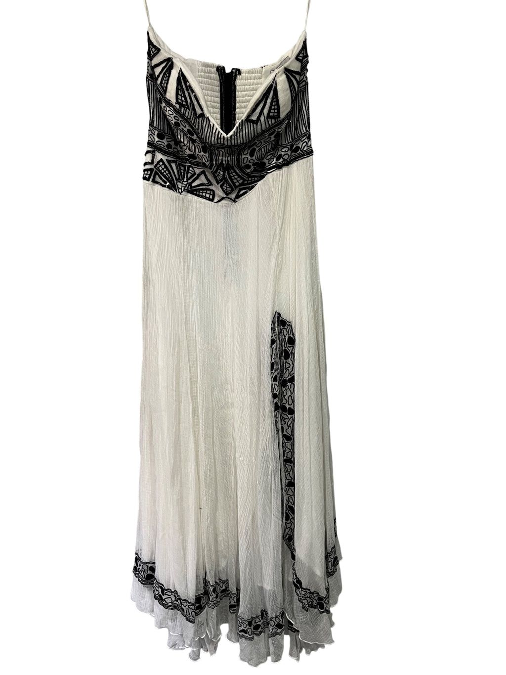 Aje.. Embroidered Cotton Maxi Dress White Black Size 12 - Image 1