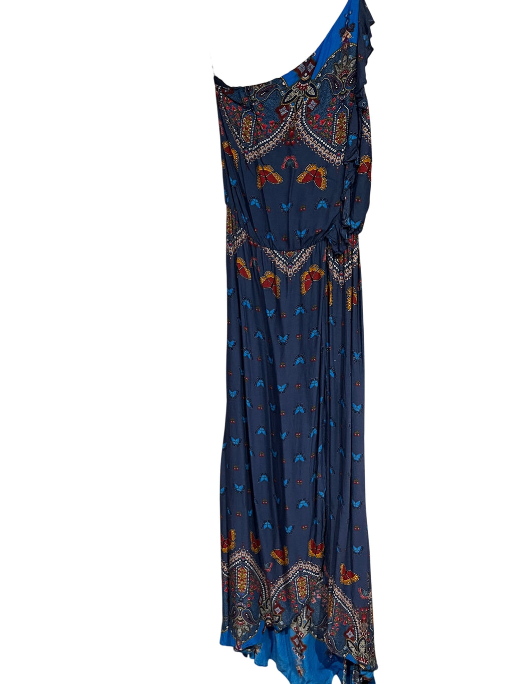 FARM RIO One-Shoulder Butterfly Print Maxi Dress Size M - Image 1