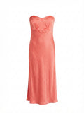 BY JOHNNY. Coral Satin Textured Slip Dress - Image 1