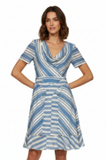 Altuzarra Lucia Striped Silk Cowl Neck Dress RRP $1525