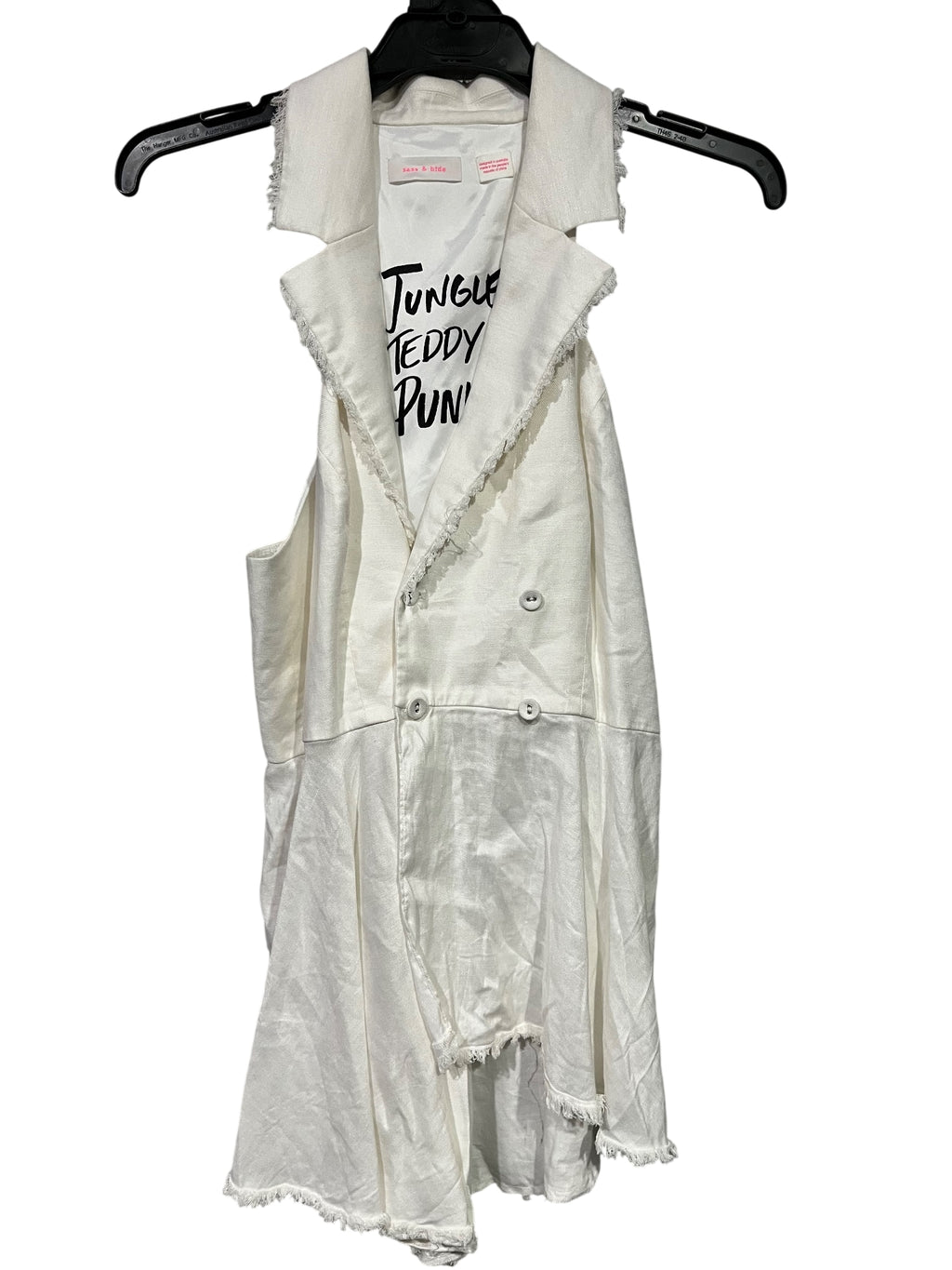 Stunning Sass & Bide Jungle Teddy Punks Cascading Vest White AU 12 - Image 1
