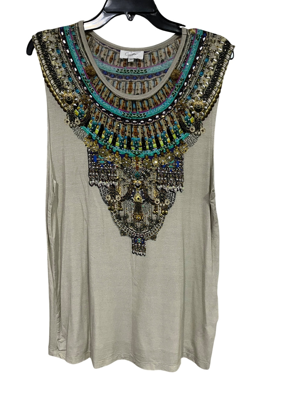 Camilla Embellished Sleeveless Tank Top - Image 1