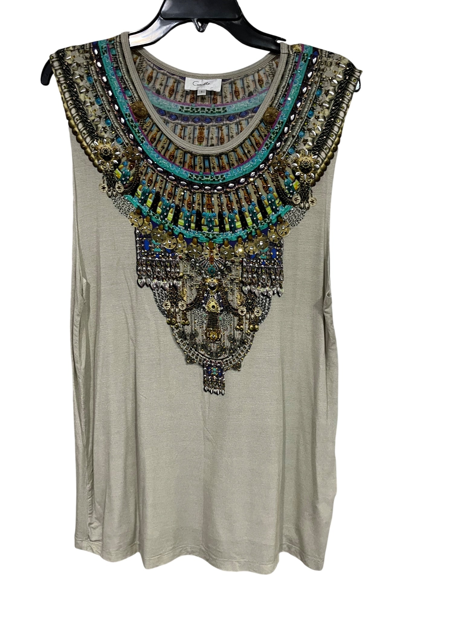 Camilla Embellished Sleeveless Tank Top - Image 1