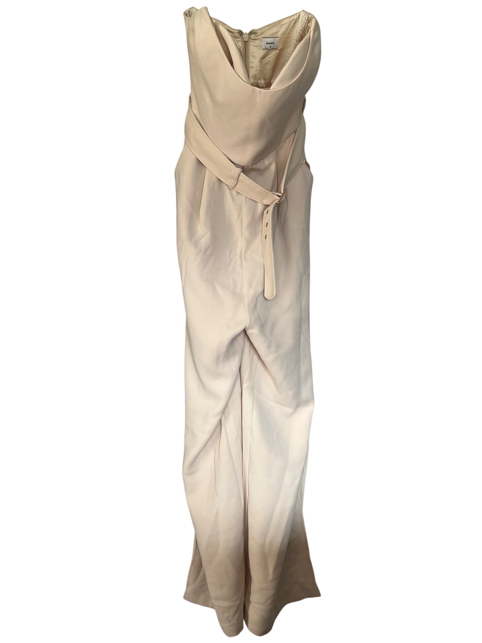 Sheike Beige Strapless Belted Jumpsuit Size 10 - Image 1