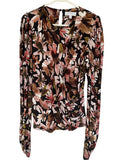 Witchery Floral Long Sleeve Wrap Top Size L - Image 1